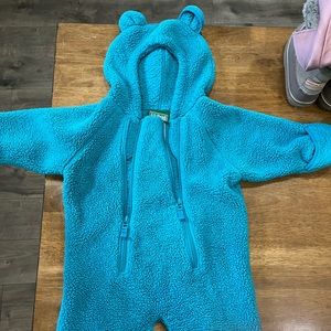 LL BEAN 3-6 mo snowsuit teal